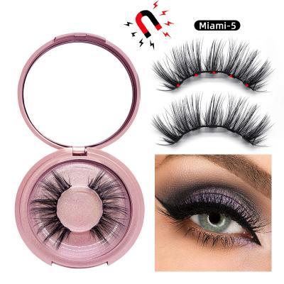 China Long Clean Natural False Magnetic Mink Lashes Brand Natural Eyelashes LiquidAdhesive Eyeliner Kit for sale