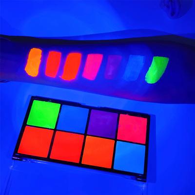 China Basic Harmless Wholesale Supplier Water Skin Private Label Halloween Glow Paint Face Paint UV Neon Makeup for sale