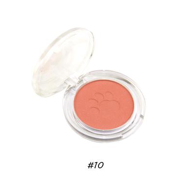 China Single Sunscreen Makeup Face Powder 10 Color Blush Pan Private Label Blush Mounted Paw Print Blush for sale