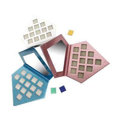 China Unique Custom Waterproof Eyeshadow Palette Filters Matte Glitter Empty Glitter Eyeshadow Wholesale Makeup DIY for sale