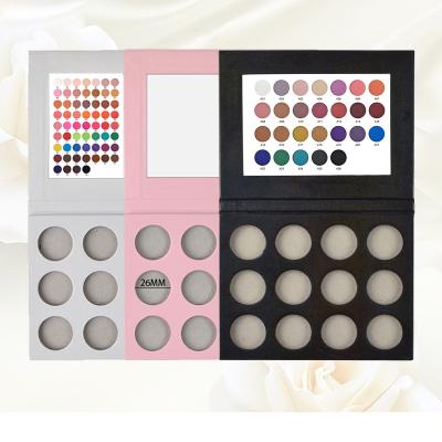 China Waterproof to make your own brand cosmetic mutil matte shimmer color diy empty eyeshadow palette with mirror for sale