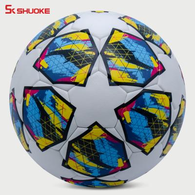 China Hot Selling Balones De Futbol Inflatable PU Felt Size 5 Custom Made Soccer Balls Football Logo Ball Logo for sale