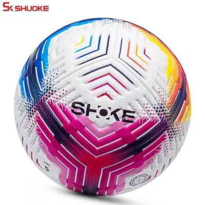 China Durable Russia Market Hot Sale Glory Colorful Screen Printing Football Threadless Seam Hewn Edge Size 5 PVC Soccer Ball for sale