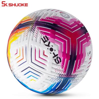 China Portugal Market Durable Threadless Sew Beveled Edge Football Glory Colorful Screen Printing Soccer Ball Good Quality for sale