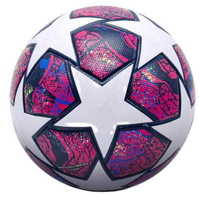 China Custom Size 5 PVC Good Prices Red And White PVC Soccer Ball For Professional Match And Mexico Training Futbal for sale