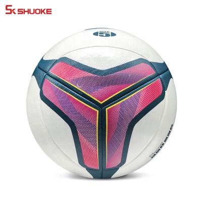 China Futbol Pelotas Durable PVC Leather Custom Logo Forming Thermal Bonded Soccer Ball Football for sale