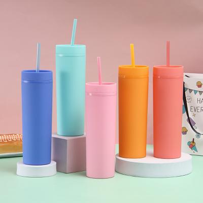 China Yiehoom OEM/ODM Viable Tumbler Sippy Cups Plastic Bubble Tea Cup And Lean Straw Water Bottle Tumbler With Straw Gradient Straw Cup for sale