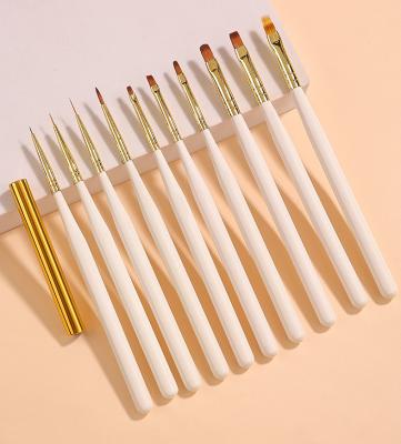 China High quality NAIL nail art brush set wood handle nylon nail brushes with private label for sale