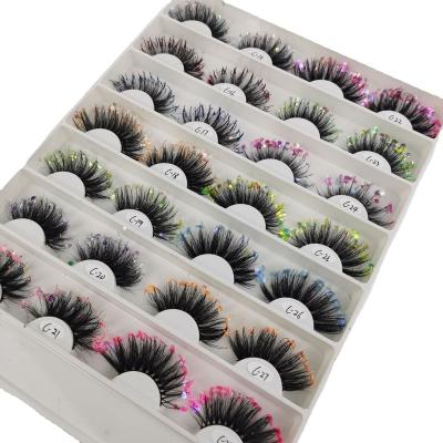 China Wholesale Christmas Shimmery Handmade Makeup 3D False Eyelashes Glitter Mink Hair Eyelashes kolinsky eyelashes for sale