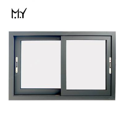 China YM77W Quality Sliding Window Steel Aluminum Tempred Double Rails Sliding Windows Glass for sale