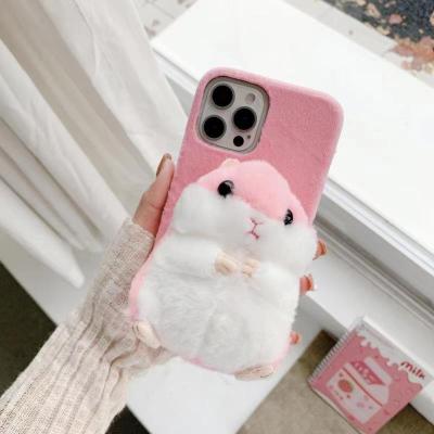 China 2021 Anti-fall fashion cute animal 3d doll with cartoon design for girls waterproof pet phone case material cover for Iphone 12 13 for sale