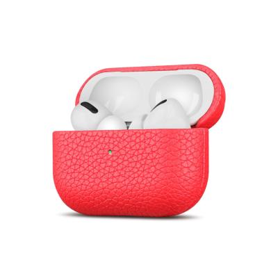 China For Airpods Pebbled Case Wholesale Genuine Leather Shockproof Protective Cover for Airpods and Airpods pro for sale