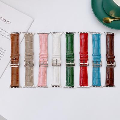 China Young Energetic Women's Luxury Leather Watch Bands For Apple Band Customizable For Iwatch 4 5 44Mm 40Mm Series 5/4/3/2/1 Watch Band Wholesale for sale