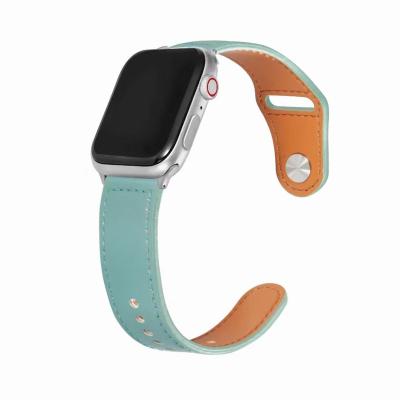 China Young and Energetic New Design Durable Custom Premium Leather Texture Apple Watch Band Gentleman Style 38/40mm 42/44mm for sale