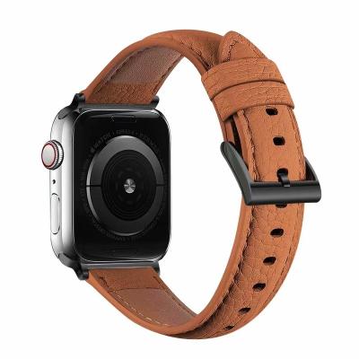 China Young And Energetic Hot Sale Watch Band 42mm 44mm Genuine Leather Strap For Apple Watch Series 1 2 3 4 for sale