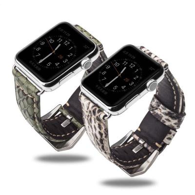 China High Quality Goods For Apple Watch Band Leather Popular Customizable Size Snakeskin Luxury Smart Watch Band For Apple iWatch Accessor for sale