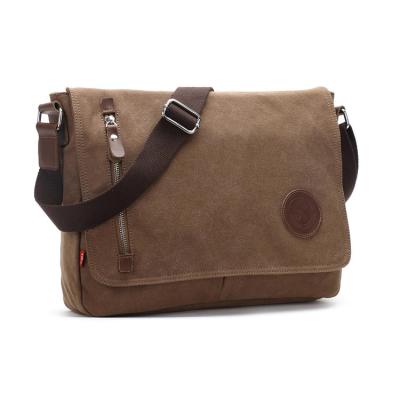 China Fashionable Wholesale Custom Business Casual Men's Sling Canvas Bags Canvas Shoulder Cross - Body Messenger Bag for sale