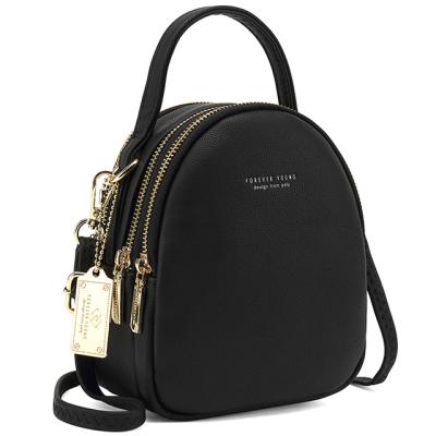 China New Mini Backpack Women Casual PU Leather Waterproof Shoulder Bag for Teenage Ladies School Multifunctional Female Backpack Small for sale