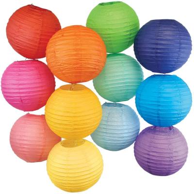 China China Wholesale Assorted Colors Weddings /Parties /Events Decorations Global Shape Chinese Round Paper Lanterns for sale