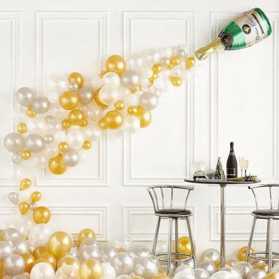 China Festival Decoration Champagne Bottle Aluminum Film Balloon Set Wedding Party Decoration Balloon Large Wine Bottle Glass for sale