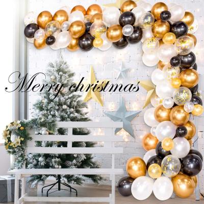 China Festival Decoration 120 PCS Black Gold Latex Balloons Arches Kit Confetti Latex Ballon Birthday Party Wedding Garland Baby Shower Backdrop Decor for sale