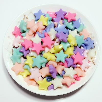 China Glass Beads For Jewelry Making DIY Set Kit Wholesale 14mm Mixed Color Candy Star Shape Acrylic Beads Components Beads For Kids DIY Making for sale