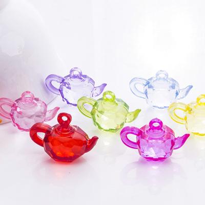 China Wholesale Home Decoration Transparent Acrylic Beads Teapot Shape Beads Plastic Beads Bulk For Kid Party Toy for sale