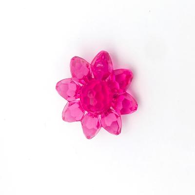 China Wholesale Plating Acrylic Flower Transparent Acrylic Beads NO Hole Plastic Beads Loose For Jewelry Making for sale