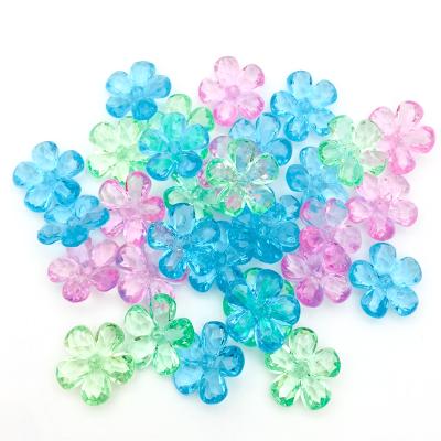 China Factory Wholesale Clear Acrylic Flower Beads With Hole Diamond For Jewelry Making Acrylic for sale