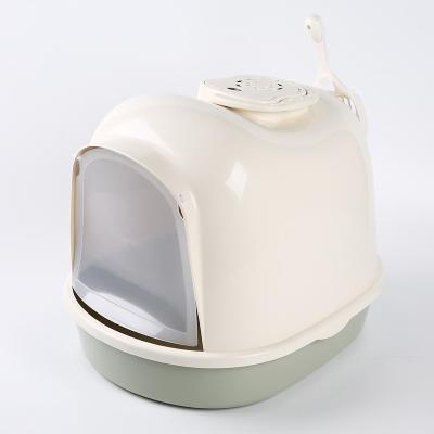 China Sustainable Wholesale Pet Cat Plastic Litter Box With Scoop And Cleaner for sale