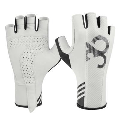 China Custom Rated Half Finger Top Goatskin Leather Road Bike Cycling Downhill Cycling Cycling Gloves For Outdoor Sports for sale