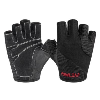 China Wholesale Custom Half Finger Leather Gym Workout Weightlifting Workout Workout Gloves Leather Weightlifting Gloves For Women man keep fit for sale