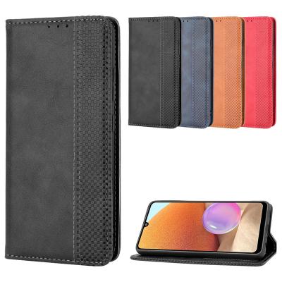 China Hot Selling TPU+Leather Amazon Magnetic Button Protective Phone Case For Samsung A32 A72 A52 for sale