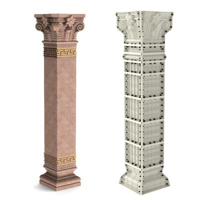 China Factory Directly Sales EUROPEAN ABS Plastic Cast-in Roman Square Column Molds for Concrete for sale