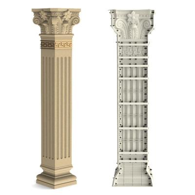 China EUROPEAN ABS Plastic Molds Concrete Cast In Roman Square Column Molds for sale