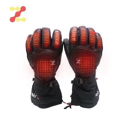 China Black Heated Ski Glove Thin Winter Heating Man And Woman Heated Gloves for sale