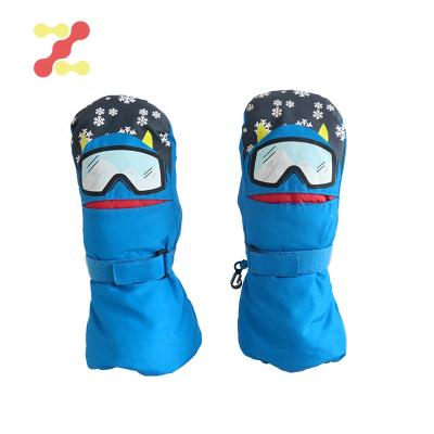 China Wholesale Long Cuff Winter Anti-skid Outdoor Sports Warm Gloves For Kids Skiing Snowboarding Snow Mittens for sale