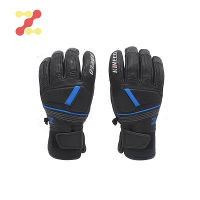 China Pre-Curved Men Waterproof Breathable Winter Snow Ski Racing Motorcycle Goatskin Glove for sale