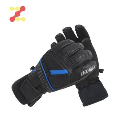 China OEM ODM Men Sheepskin Winter Warm Windproof Ski Gloves Pre-Curved Gloves for sale