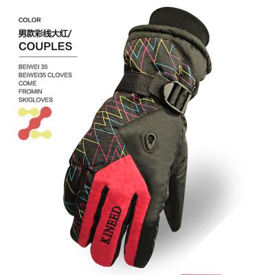 China Cost Effective Custom Made Winter PU Biker Waterproof Outdoor Warm Thermal Leather Gloves for sale