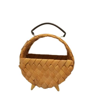 China China Wood Chip Gift Basket Woven Hamper Gift Box as Fruit Picnic Food Flower Basket Storage Wholesale Weaving Wood Woven for sale