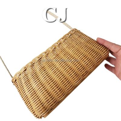 China China Rattan Flower Basket Wooden Bottom Handle Gift Package Pure Handmade Rattan Flower Basket for sale