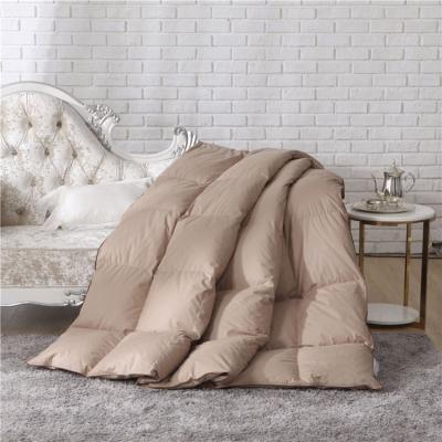 China China Supplier Home Patchwork Khaki Duck Down Comforter Machine Washable King Size Bedding Quilt Set for sale