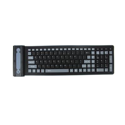 China Professional Manufacture Durable 107 Keys Foldable Wireless Usb Wired Waterproof Silicone Keyboard for sale