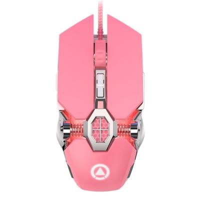 China New Sakura Pink Gaming Mouse Colorful Light Effect Gaming Mouse Breathing Cable Border Wholesale for sale