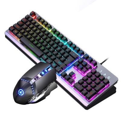 China New Ergonomic Anti-Drop LED Backlit LED Backlit USB Mechanical Gaming Keyboard and Mouse Cable Combination Excellent Suitable For Computer Game for sale