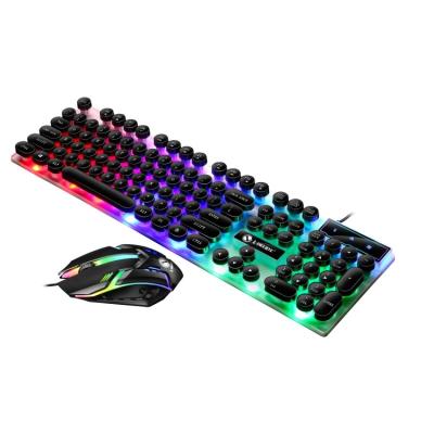 China Lightweight Metal Microprocessor Wiring And Wrist Rest Protection Led Gaming Keyboard With Mouse Set White for sale