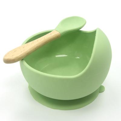 China Latex Free Baby Products Wholesale Silicone Suction Bowl Spoon for sale