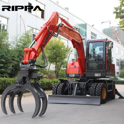 China Hotels Small Mini Rippa Land Moving Machinery Digger 2 3 4 6 7 8 10 12 20 Ton Four Wheeled Wheel Excavator for sale