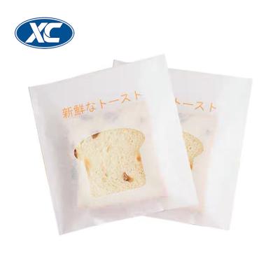 China Single Barrier Cotton Slice Disposable Toast Bread Packaging Bag With Clear Window for sale